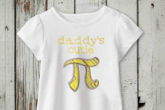 Daddy s Cutie Pi Symbol Applique Embroidery Review