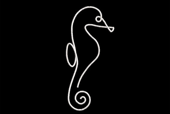 Minimalistic One Line Seahorse Design Review for Merch
