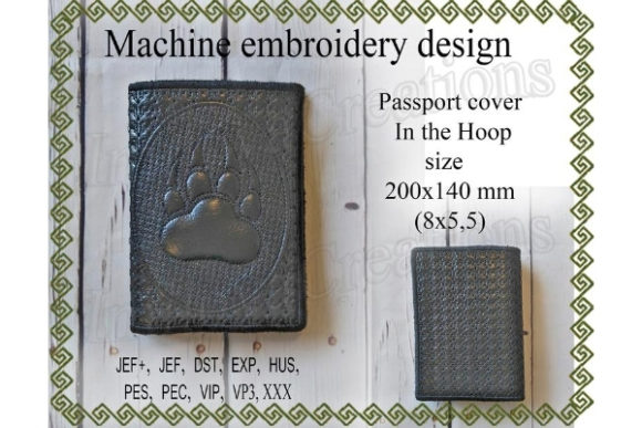 Passport Cover in the Hoop Paw with Claws